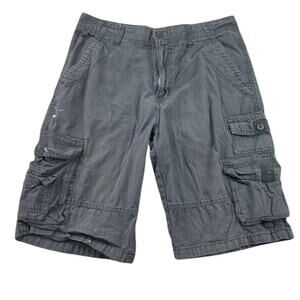 Beverly Hills Polo Club Cargo‎ Shorts Men 32 Gray Cotton Multi Pocket Utility